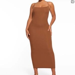SKIMS fits everybody long  slip Maxi Dress NWT Saffron